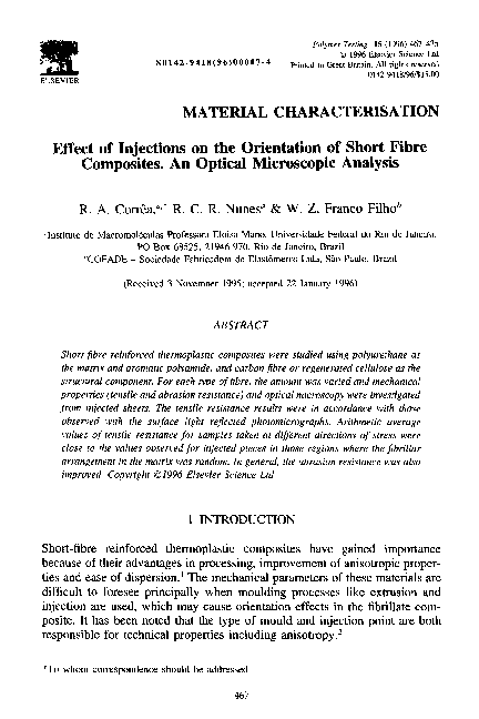 (PDF) Effect of injections on the orientation of short fibre composites ...