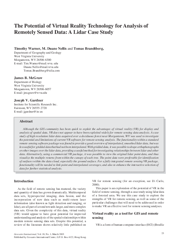 (PDF) The Potential of Virtual Reality Technology for Analysis of ...