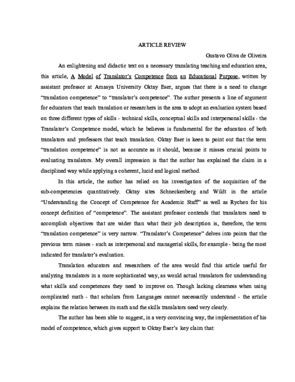 (PDF) ARTICLE REVIEW