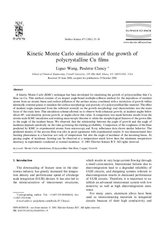 (PDF) Kinetic Monte Carlo simulation of the growth of polycrystalline ...