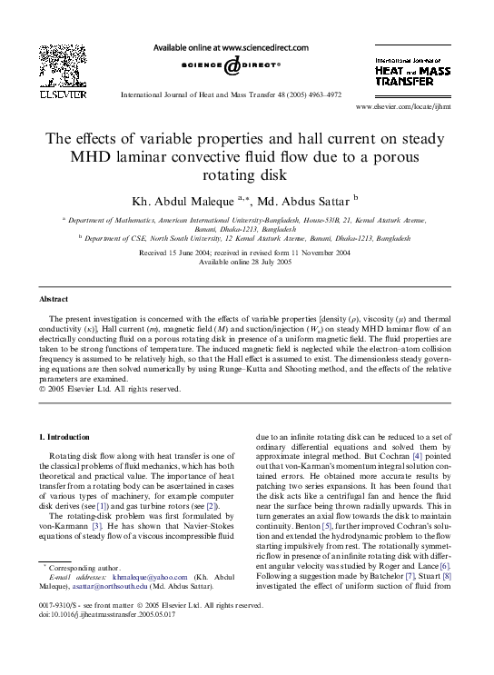 (PDF) The effects of variable properties and hall current on steady MHD ...