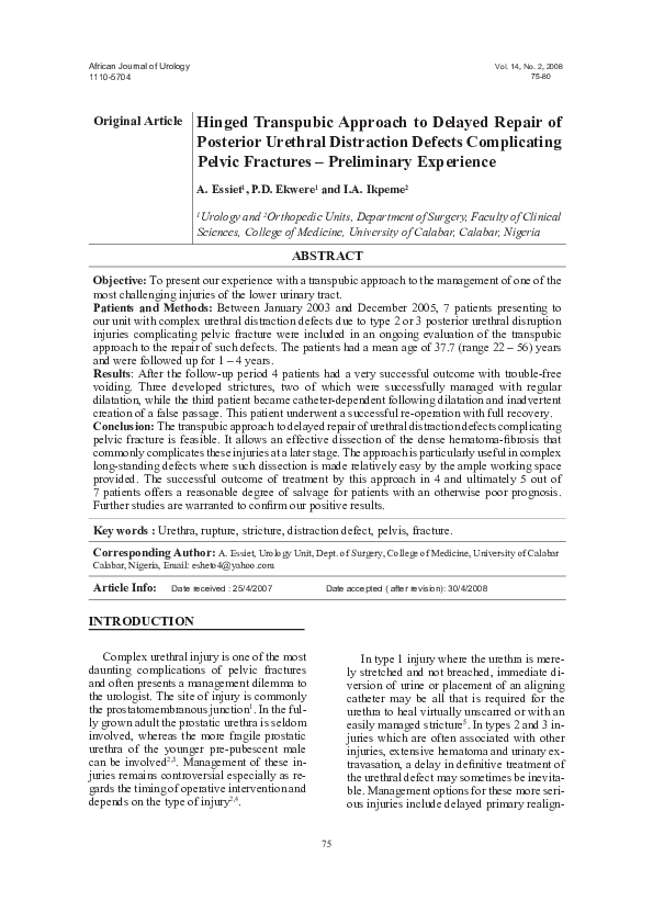 (PDF) Hinged transpubic approach to delayed repair of posterior ...