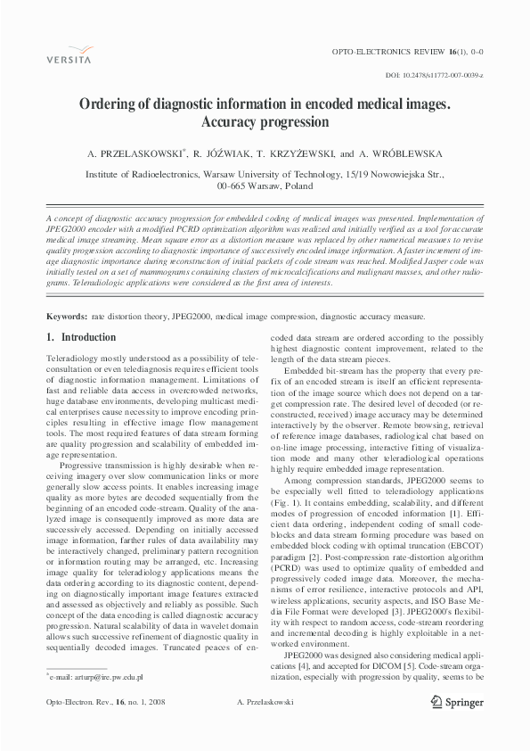 (PDF) Ordering of diagnostic information in encoded medical images ...