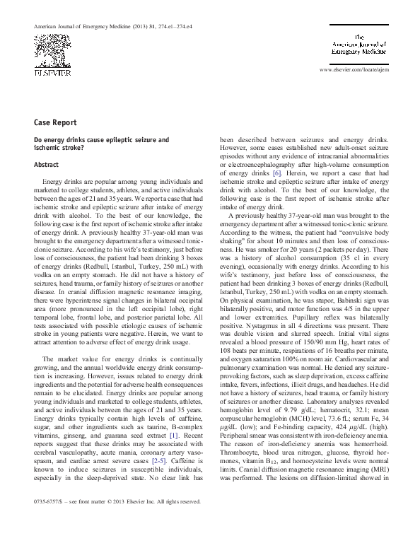 (PDF) Do energy drinks cause epileptic seizure and ischemic stroke? Süber Dikici Academia.edu