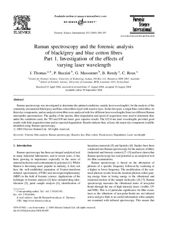 (PDF) Raman spectroscopy and the forensic analysis of black/grey and ...