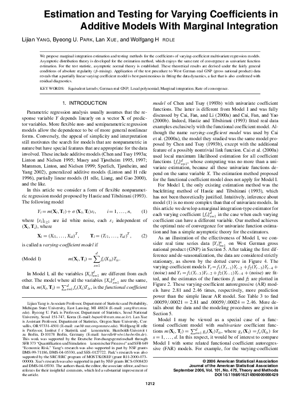 (PDF) Estimation and Testing for Varying Coefficients in Additive ...