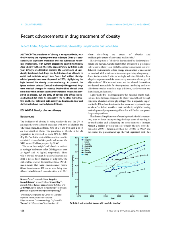 (PDF) Recent advancements in drug treatment of obesity