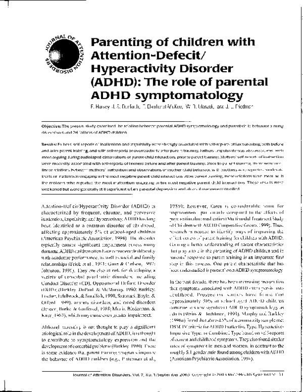 (PDF) Parenting of children with Attention-Defecit/Hyperactivity ...