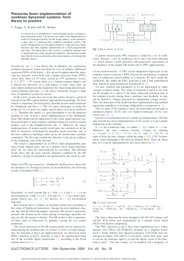 (PDF) Piecewise linear implementation of nonlinear dynamical systems ...