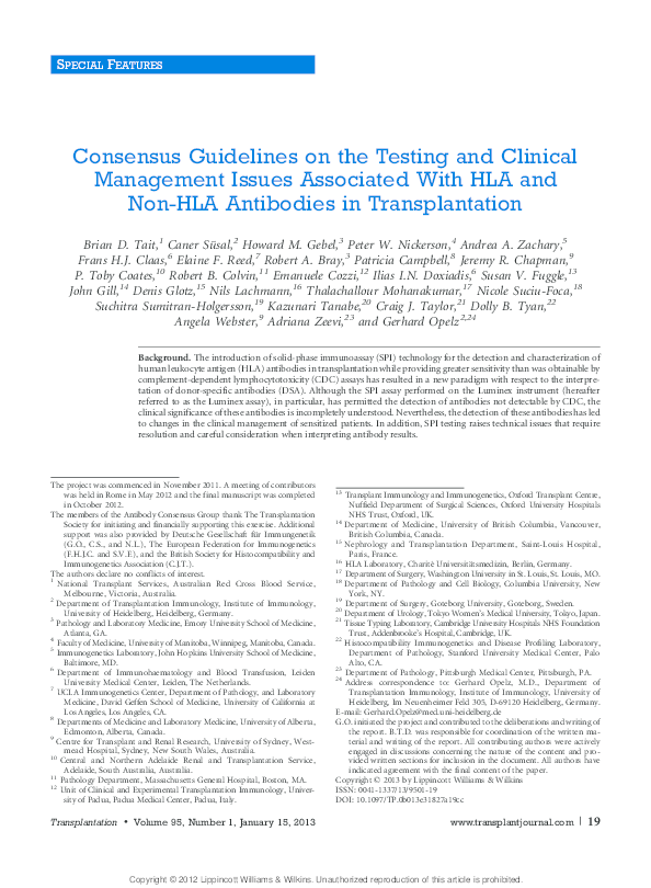 (PDF) Consensus Guidelines on the Testing and Clinical Management ...
