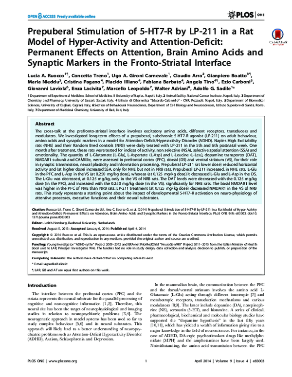 (PDF) Prepuberal Stimulation of 5HT7R by LP211 in a Rat Model of