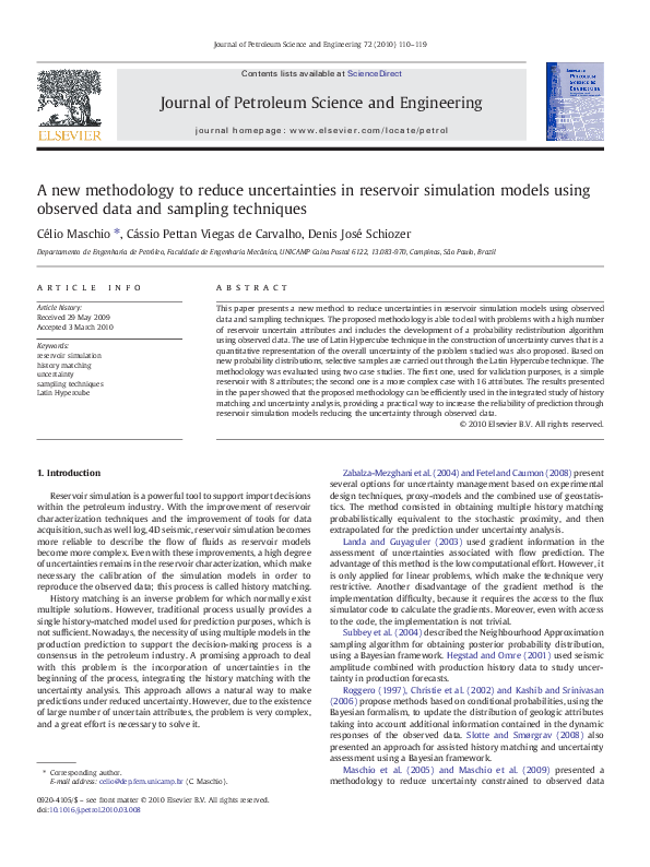 (PDF) A new methodology to reduce uncertainties in reservoir simulation ...