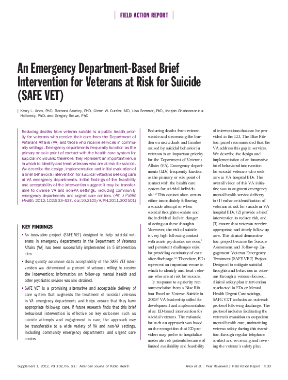 (PDF) Emergency DepartmentBased Brief Intervention to Reduce Risky