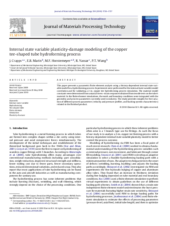 (PDF) Internal state variable plasticity-damage modeling of the copper ...