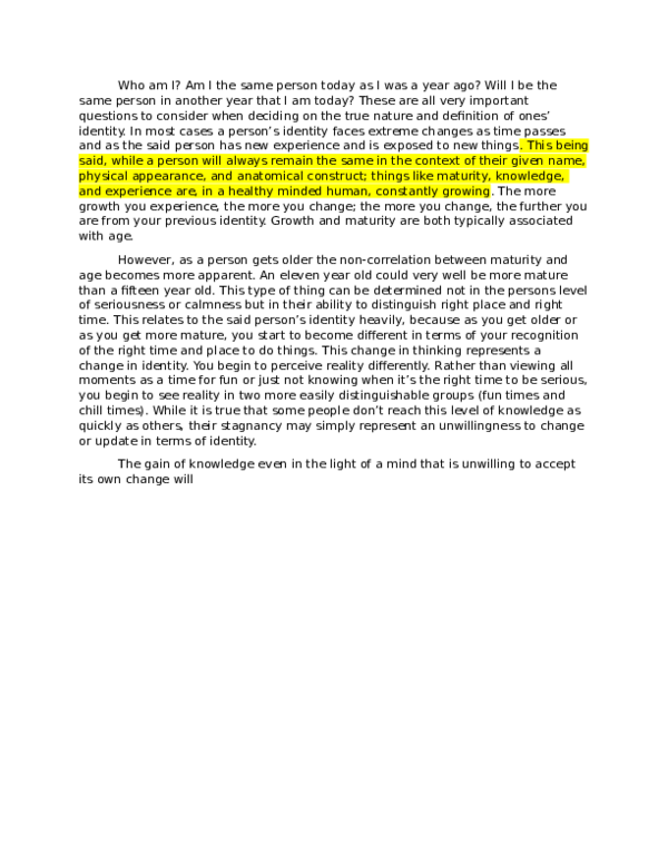(DOC) Identity essay