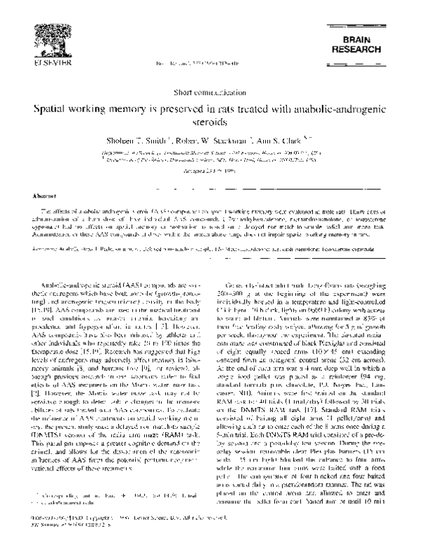(PDF) Spatial working memory is preserved in rats treated with anabolic ...