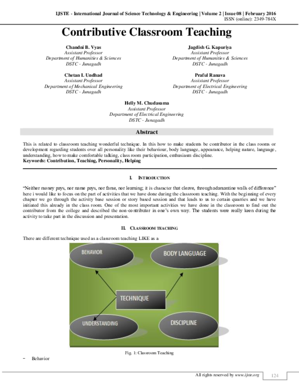 (PDF) Contributive Classroom Teaching