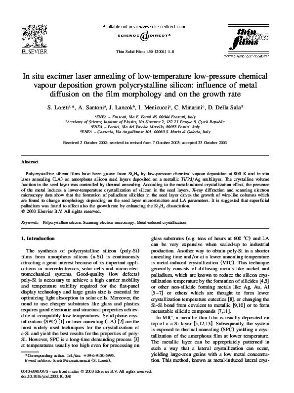 (PDF) In situ excimer laser annealing of low-temperature low-pressure ...