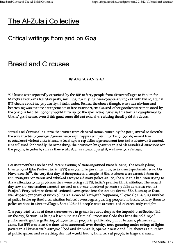(PDF) Bread and Circuses Amita Kanekar Academia.edu