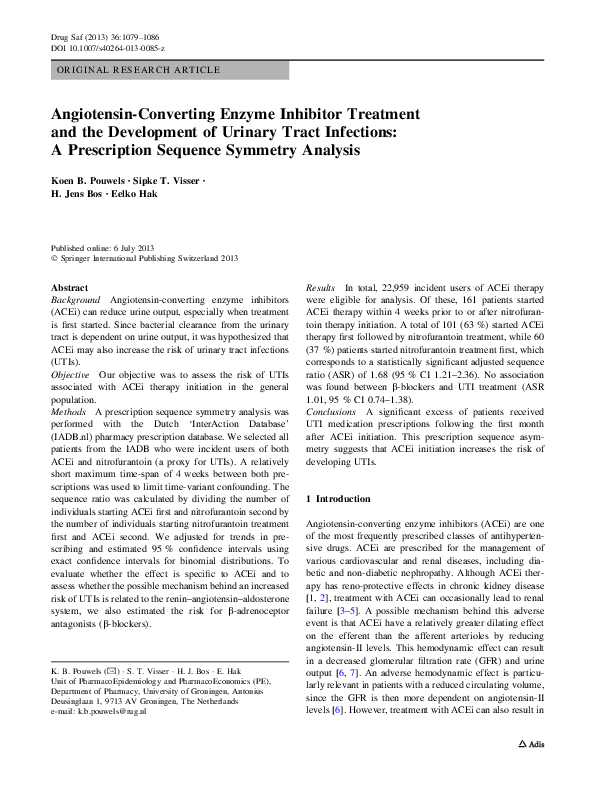 (PDF) Angiotensin-Converting Enzyme Inhibitor Treatment and the ...