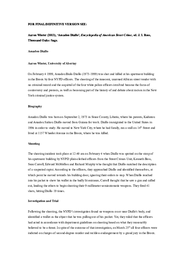 Amadou diallo essay 08 image