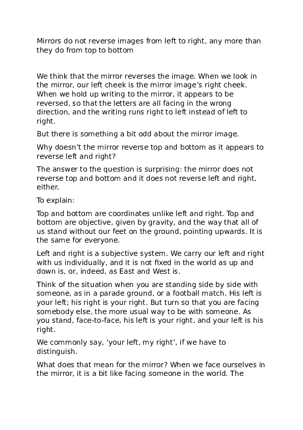 (DOC) Mirrors do not reverse images from left to right