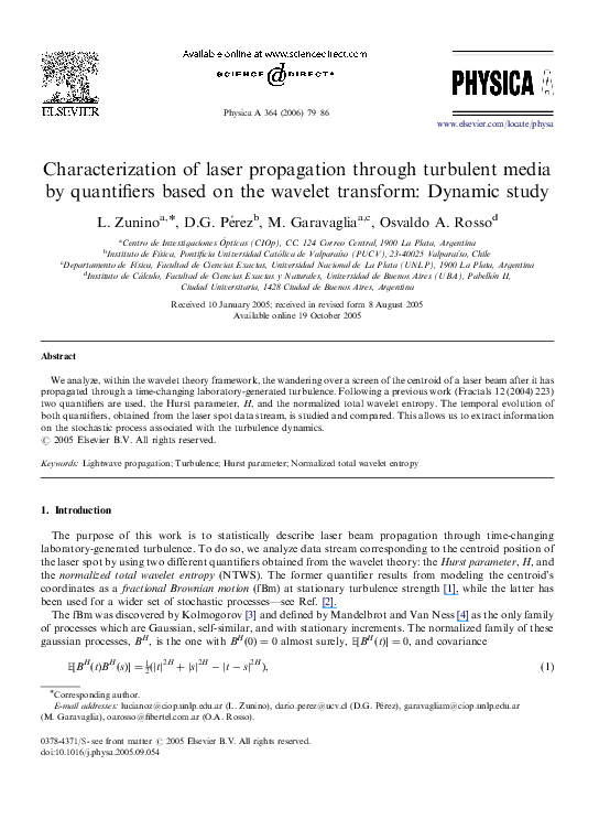(PDF) Characterization of laser propagation through turbulent media by ...