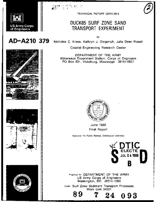 (PDF) DUCK85 Surf Zone Sand Transport Experiment