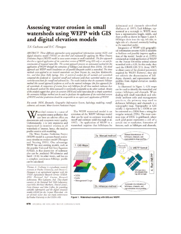 (PDF) Assessing water erosion in small watersheds using WEPP with GIS