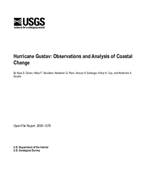 (PDF) Hurricane Gustav: Observations and Analysis of Coastal Change