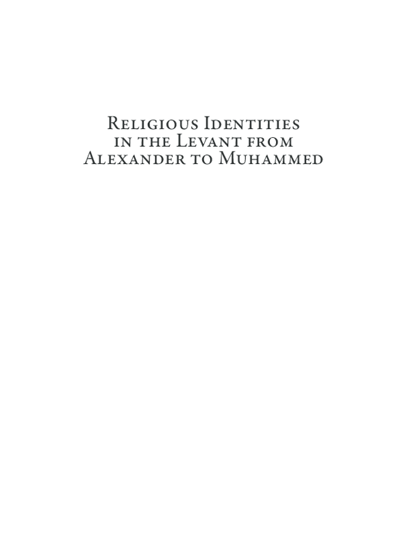 (PDF) The Transformation of a Saintly Paradigm: Simeon the Elder and ...