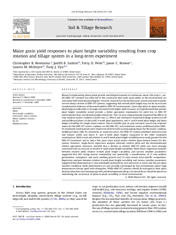 (PDF) Maize grain yield responses to plant height variability resulting ...