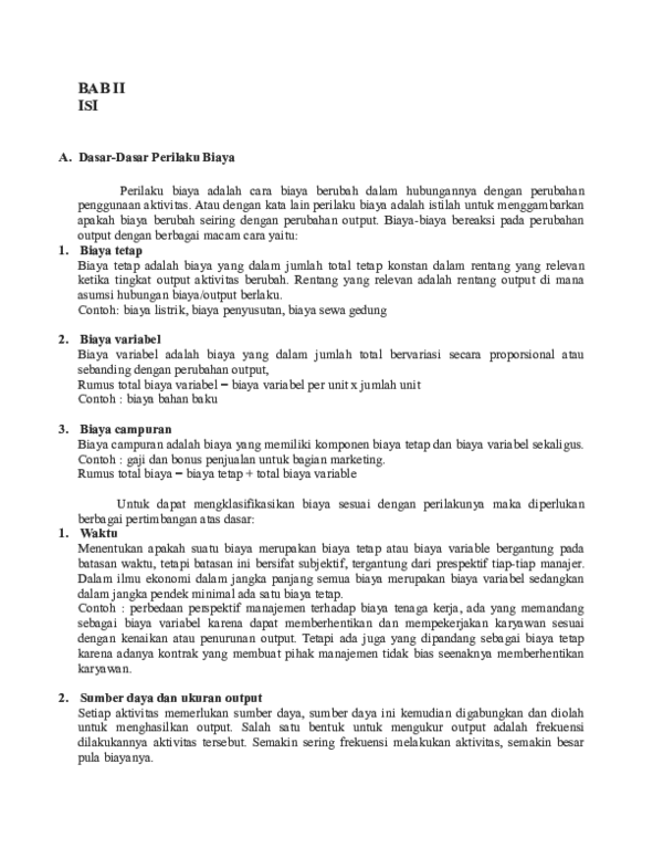 Doc Perilaku Biaya Aktivitas Agung Kurniawan Academia Edu