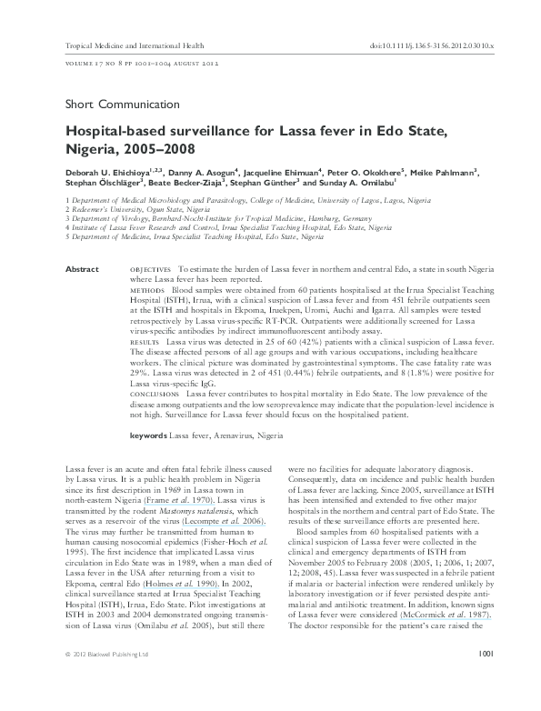 Lassa fever virus picture