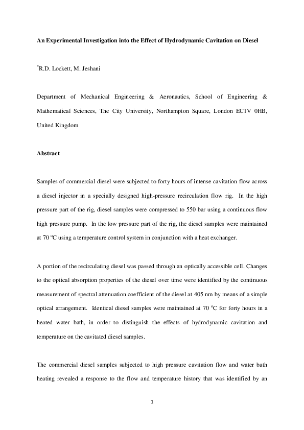 (PDF) An experimental investigation into the effect of hydrodynamic ...