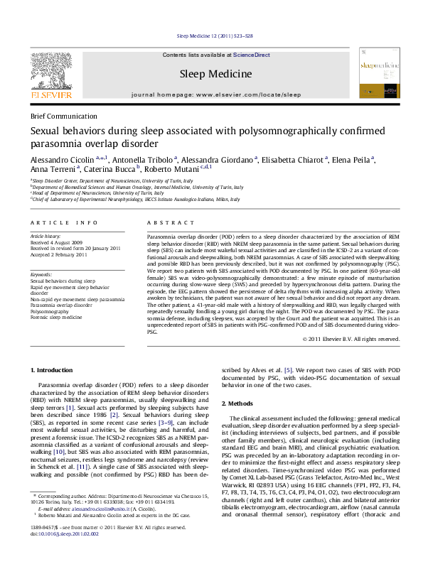 Which of the following describes parasomnia image