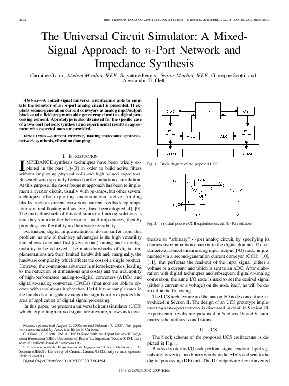 (PDF) The Universal Circuit Simulator A MixedSignal Approach to n