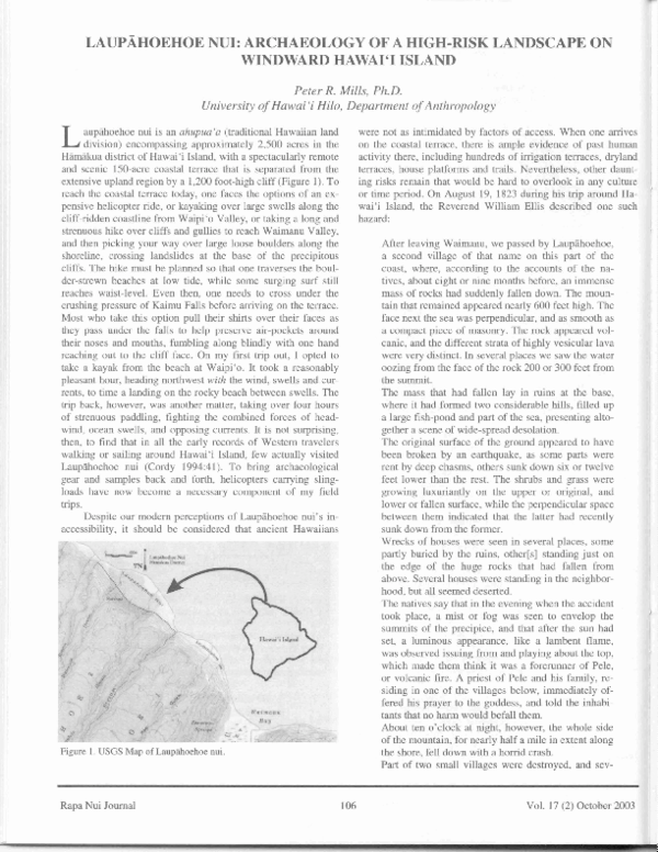 (PDF) LAUPAHOEHOE NUl: ARCHAEOLOGY OF A HIGH-RISK LANDSCAPE ON WINDWARD ...