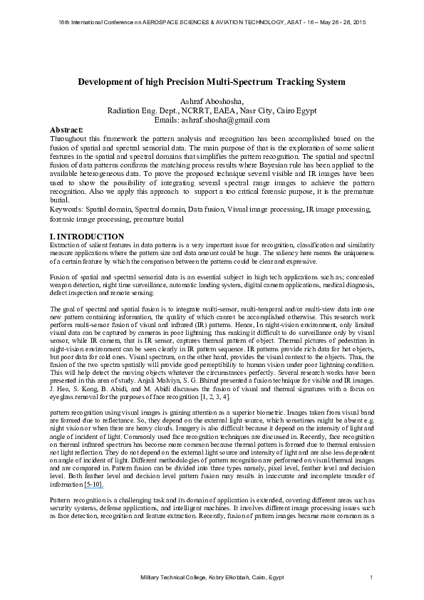 (PDF) Development of high Precision Multi-Spectrum Tracking System