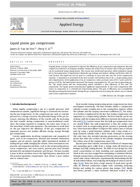 (PDF) Liquid piston gas compression Perry Li Academia.edu