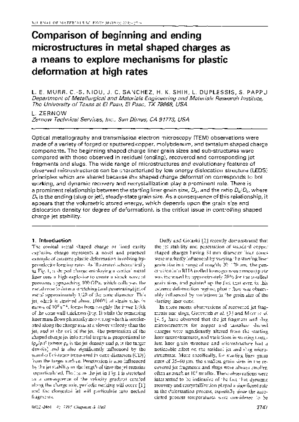 (PDF) Microtextural zones in a copper shaped charge particle Stuart