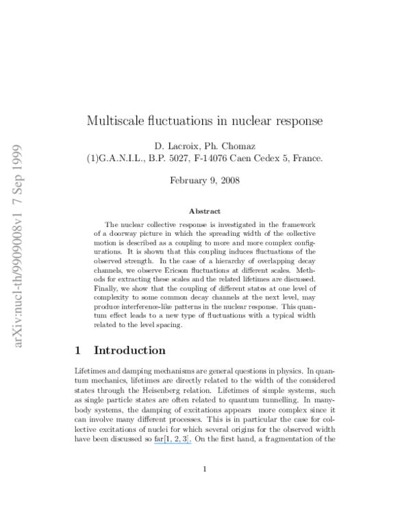 (PDF) Multiscale fluctuations in the nuclear response