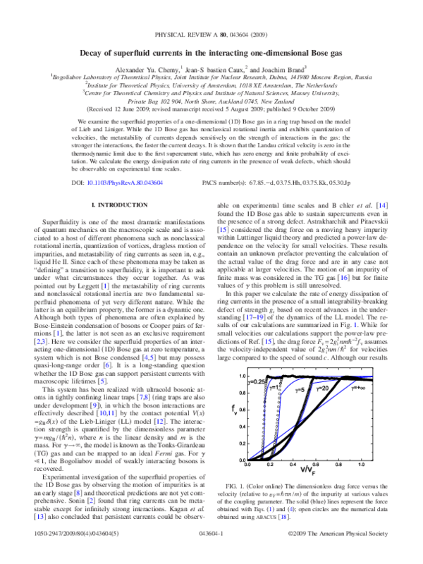 (PDF) Decay of superfluid currents in the interacting one-dimensional ...
