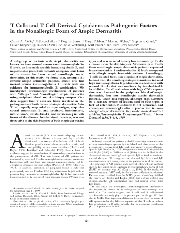 (PDF) T Cells and T Cell-Derived Cytokines as Pathogenic Factors in the ...