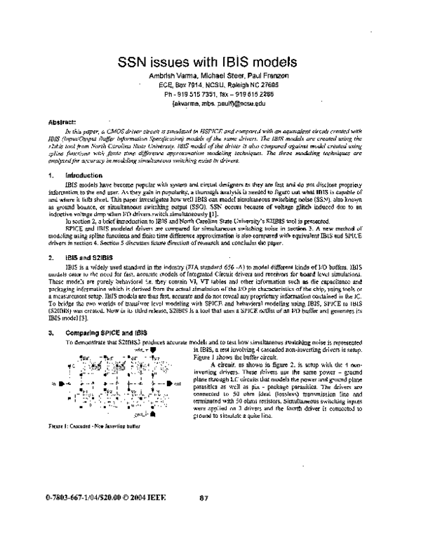 (PDF) SSN issues with IBIS models