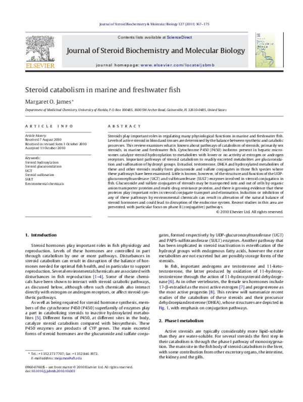 (PDF) Steroid catabolism in marine and freshwater fish