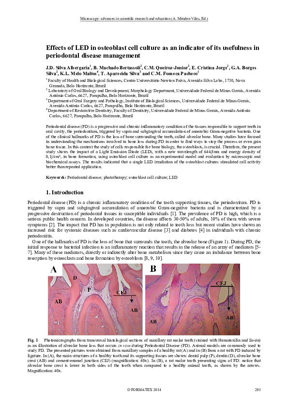 (PDF) Effects of LED in osteoblast cell culture as an indicator of its ...