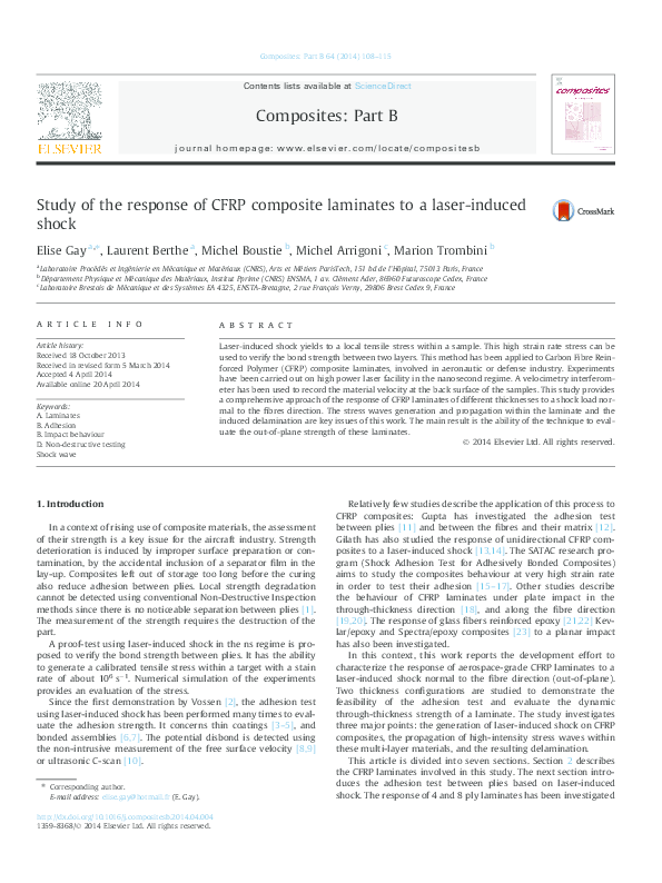 (PDF) Study of the response of CFRP composite laminates to a laser ...