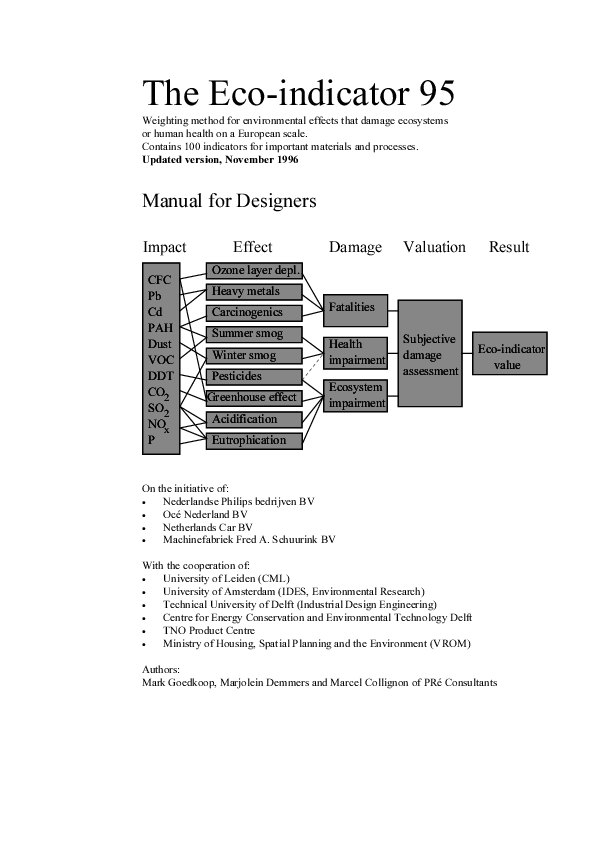 (PDF) The ECOindicator 98 explained Patrick Hofstetter Academia.edu