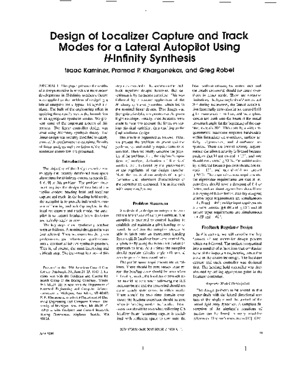 (PDF) Design of localizer capture and track modes for a lateral ...